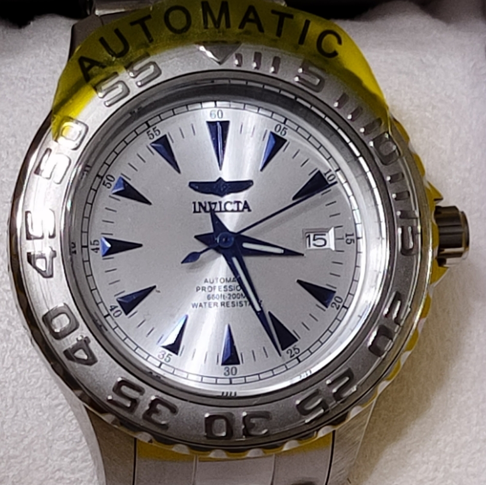 Invicta Men's NWT Polished 46.5mm Ocean Ghost II Blue Accents Silver Dial/Band